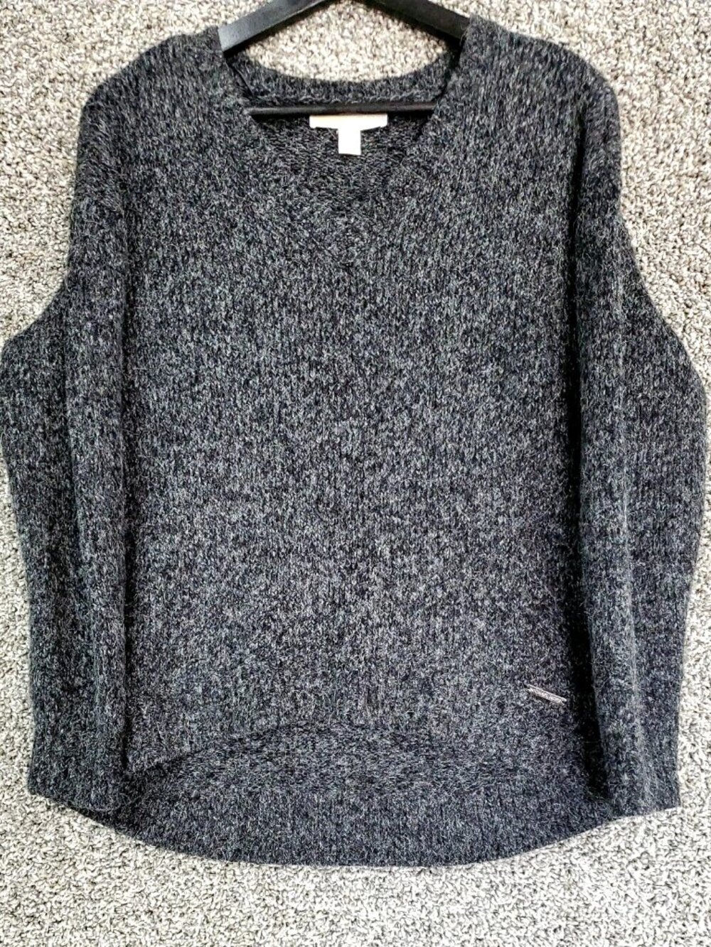 Michael Kors Gray Long Sleeve Wool Blend V-Neck Sweater Women's Size S